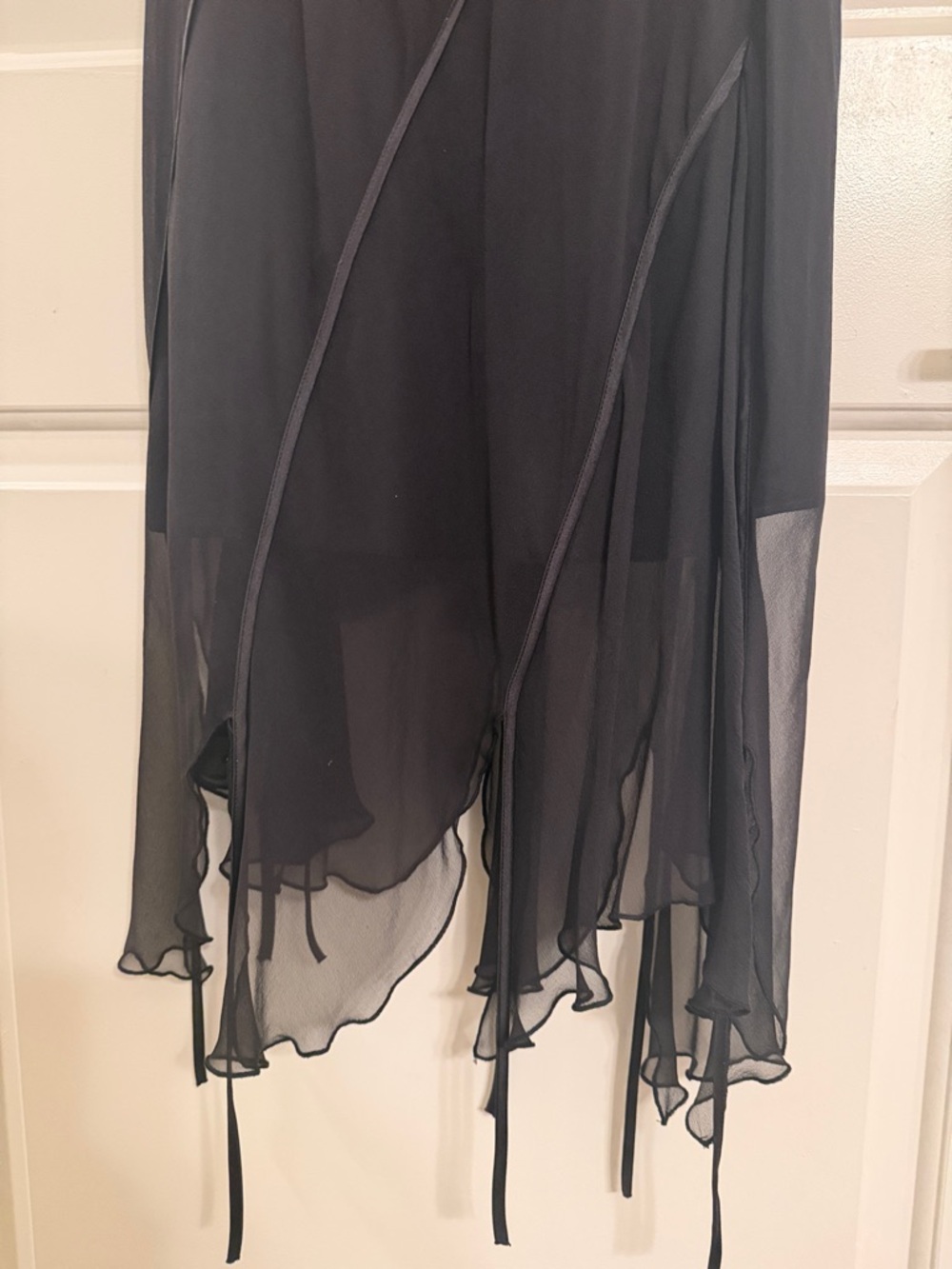 Vintage Y2K Black Silk Slip Dress – 100% Silk, Size 10 - Picture 3 of 4